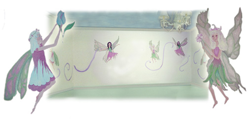 Mural of fairies