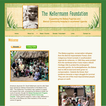 Image of The Kellermann Foundaton website home page