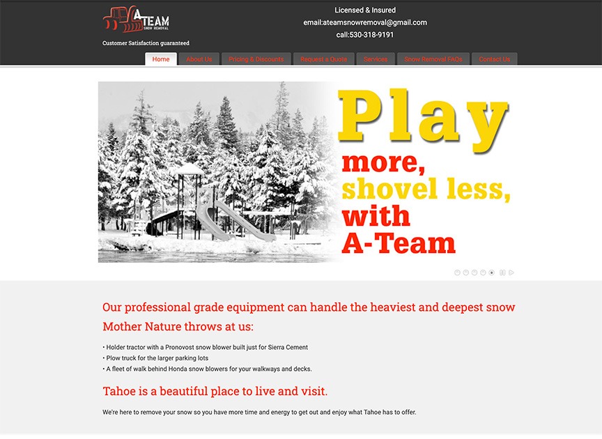 A-Team Snow Removal Website